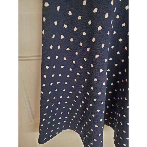 Women's Charming Charlie Navy Polka Dot Criss Cross Back Dress | Size Small - Picture 5 of 7